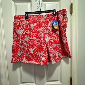 Columbia size xxl red hibiscus 6 inch swim trunks nwt